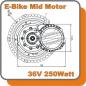 Mobile Preview: E-BIKE MID Mittelmotor Kit Pedelec 36V 250W Antrieb Umbausatz Inside Controller