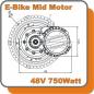 Preview: E-BIKE MID Mittelmotor Kit Pedelec 48V 750W Antrieb Umbausatz Inside Controller