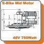 Preview: E-BIKE MID Mittelmotor Kit Pedelec 48V 750W Antrieb Umbausatz Inside Controller